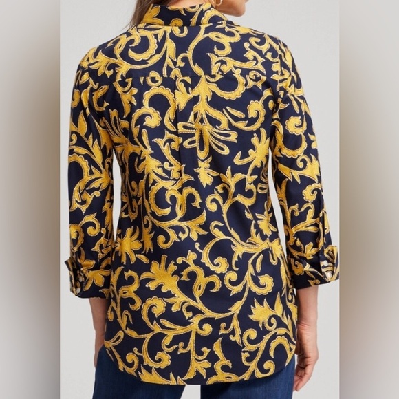 Chicos 3/4 Sleeve Filigree Design Blouse - Picture 2 of 10